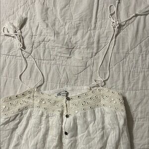 White Embroidered gauze dress